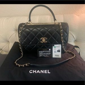 Chanel black flap bag Lambskin